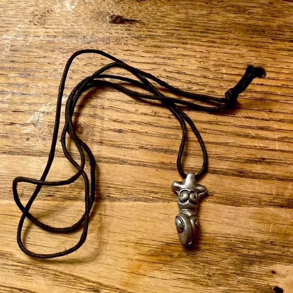 Goddess necklace , silver tone, on a 30inch black cord - Picture 2 of 2